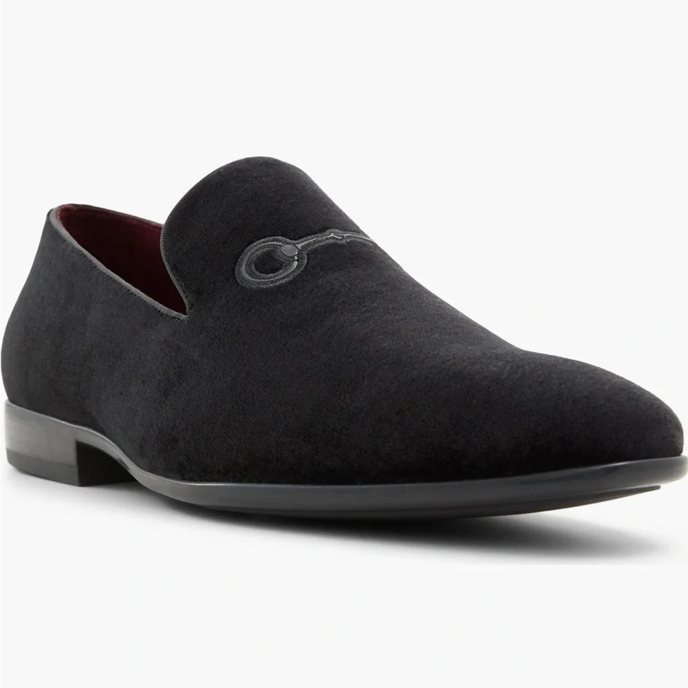 NWOT ALDO Bedford Black Velvet Horsebit Loafers Men’s Size 9